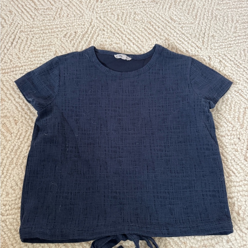 Madewell Navy Textured Blouse